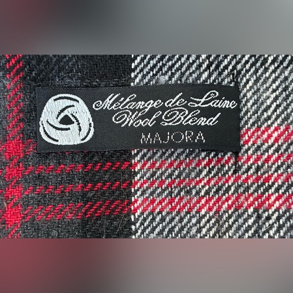 PLAID WOOL BLEND PEA COAT MAJORA - Picture 8 of 10